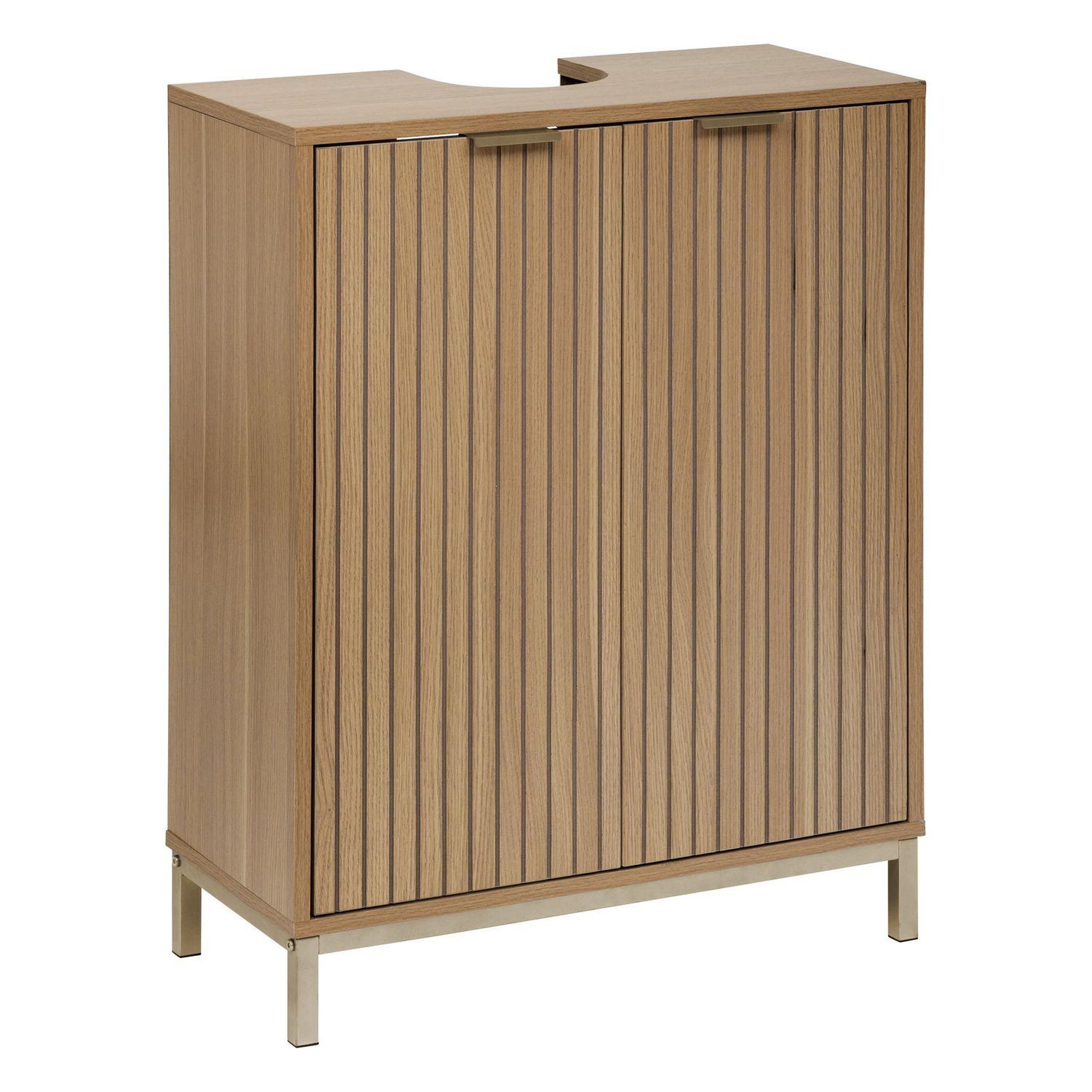 FIVE Meuble lavabo 2 portes en bois tasso - beige