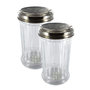 Voir la diapositive 1 : Fackelmann Ensemble de 2 Saupoudreuses à parmesan et sucre glace en verre 13 cm Fackelmann