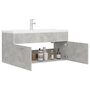 VIDAXL Armoire d'evier avec lavabo integre Gris beton Agglomere