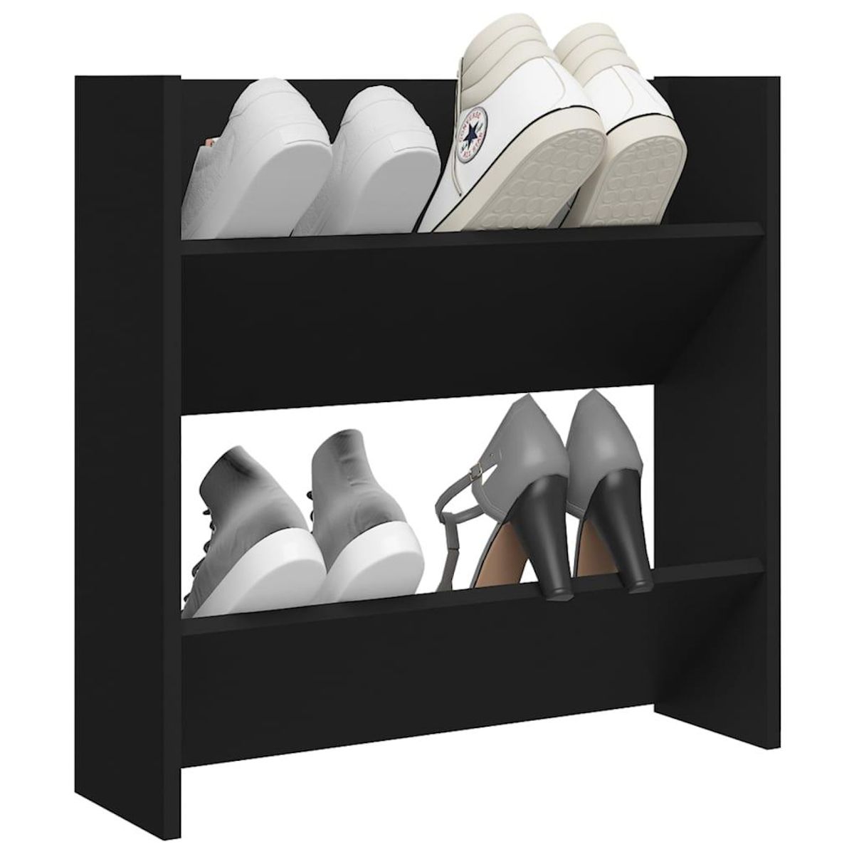 VIDAXL Armoire a chaussures murale noir 60x18x60 cm bois d'ingenierie