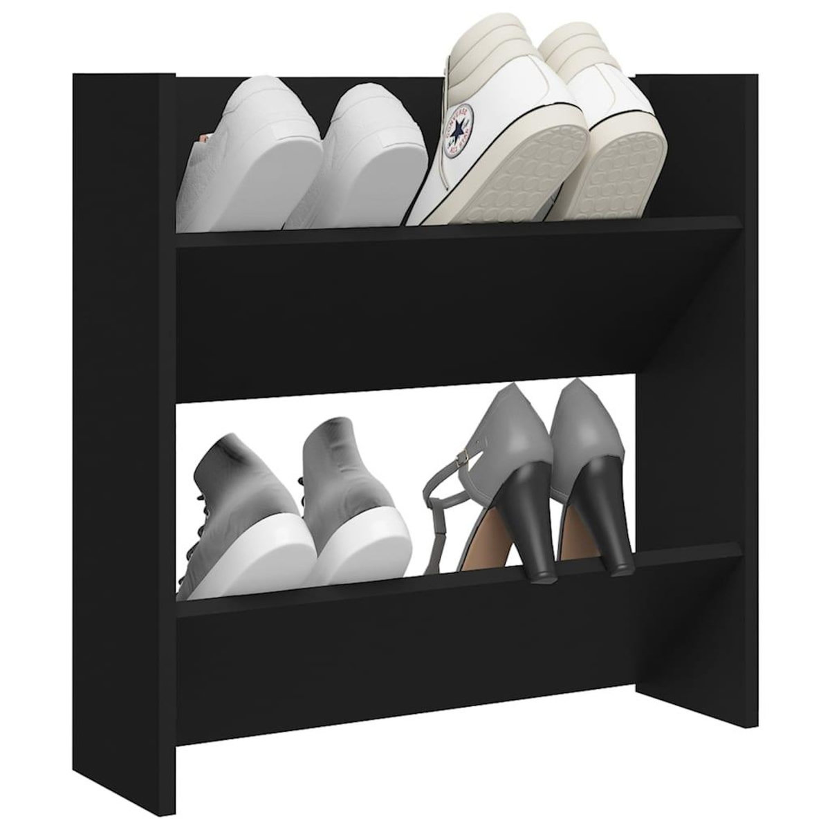 VIDAXL Armoire a chaussures murale noir 60x18x60 cm bois d'ingenierie