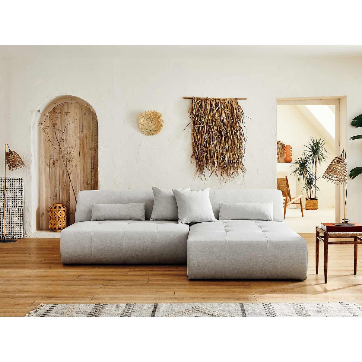 LISA DESIGN Onyx - canapé modulable d'angle réversible 4 places - en tissu