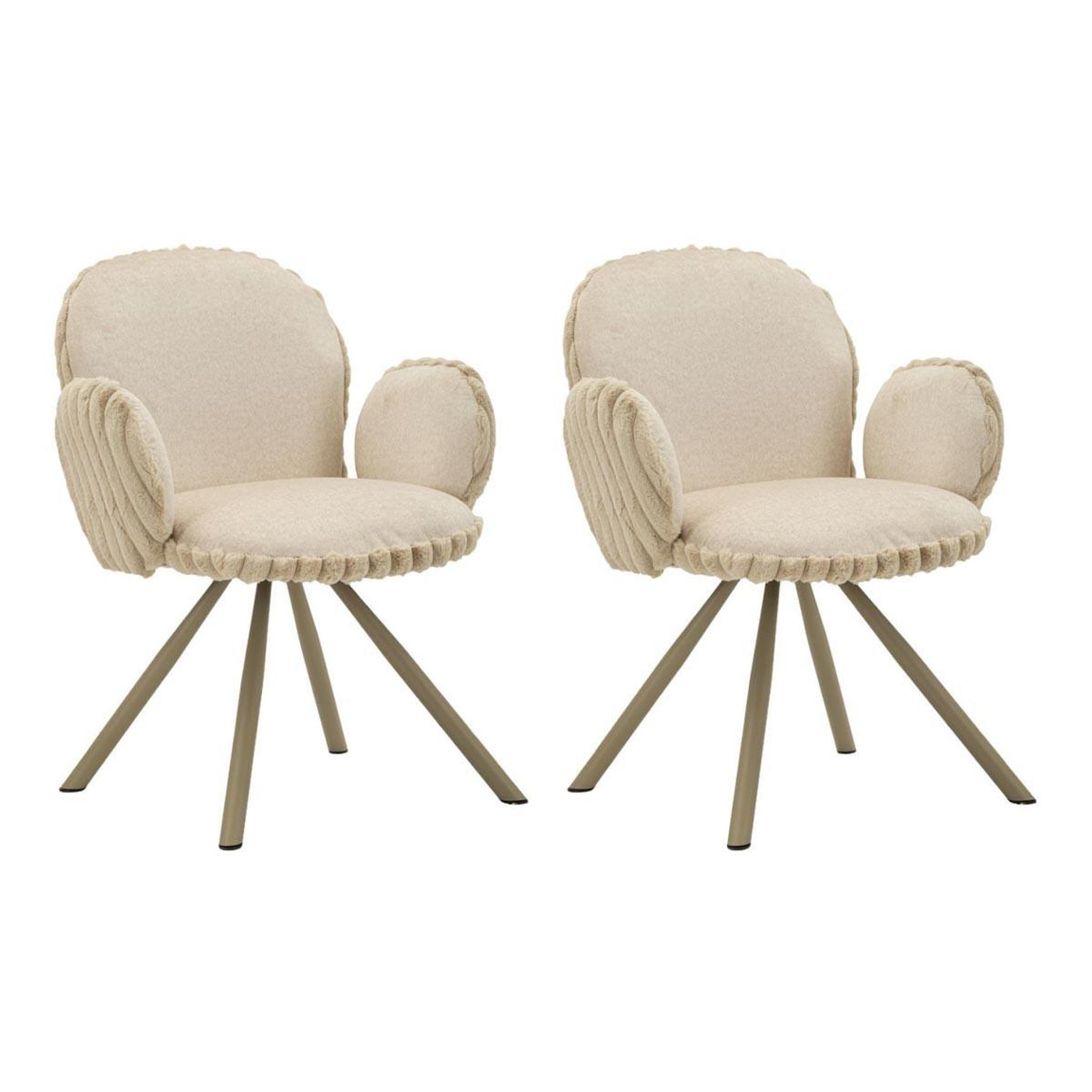 Paris Prix Lot de 2 chaises design  stoccolma  83cm crème