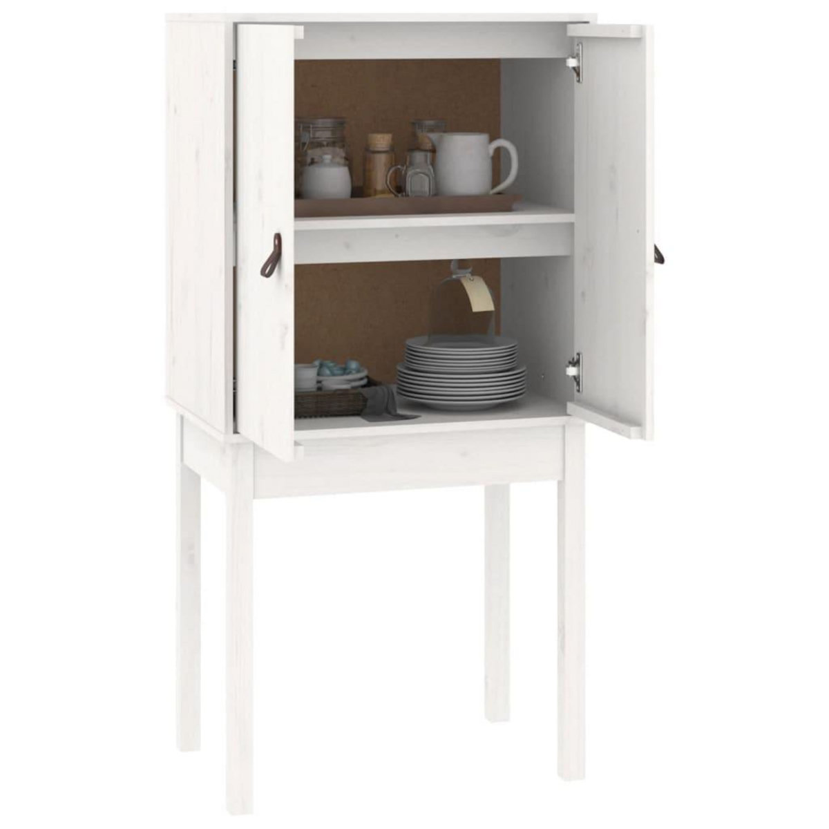 VIDAXL Buffet haut Blanc 60x40x120 cm Bois massif de pin