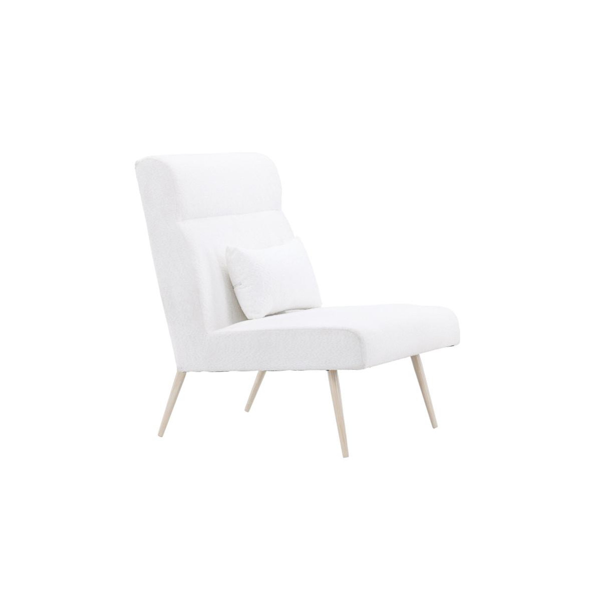Voir la diapositive 2 : Paris Prix Fauteuil en tissu bouclette  bloom  95cm blanc