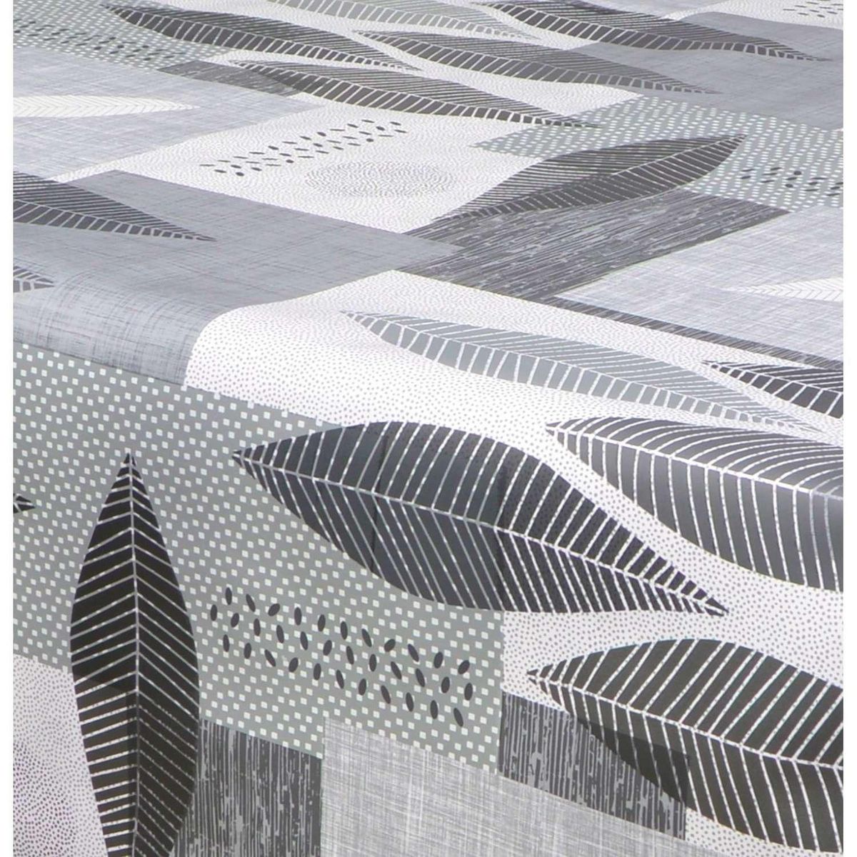 HABITABLE Nappe en toile cirée rectangulaire Opus - 140 x 250 cm - Gris