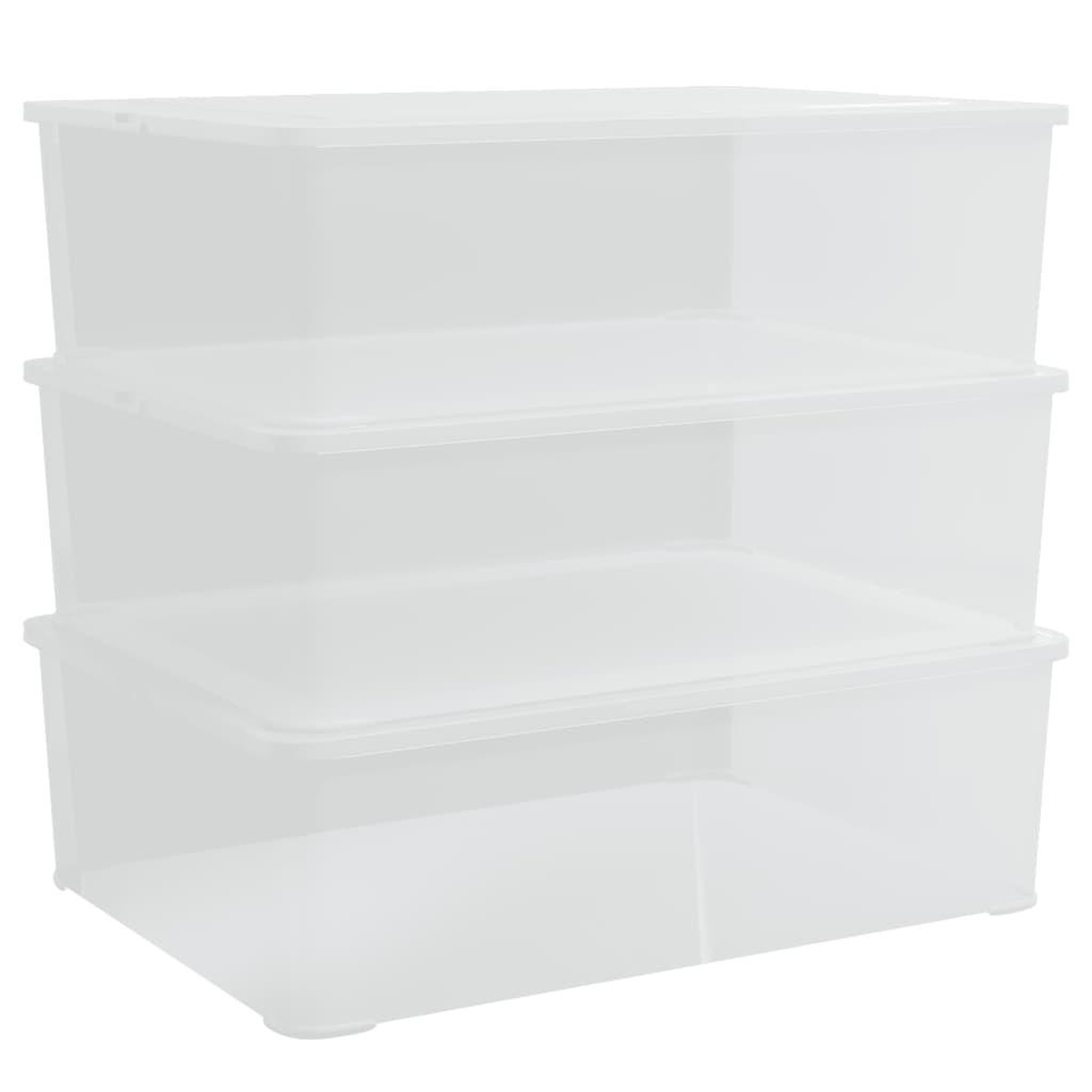 Voir la diapositive 2 : VIDAXL Boîtes de rangement en plastique 3 pcs 25 L empilables