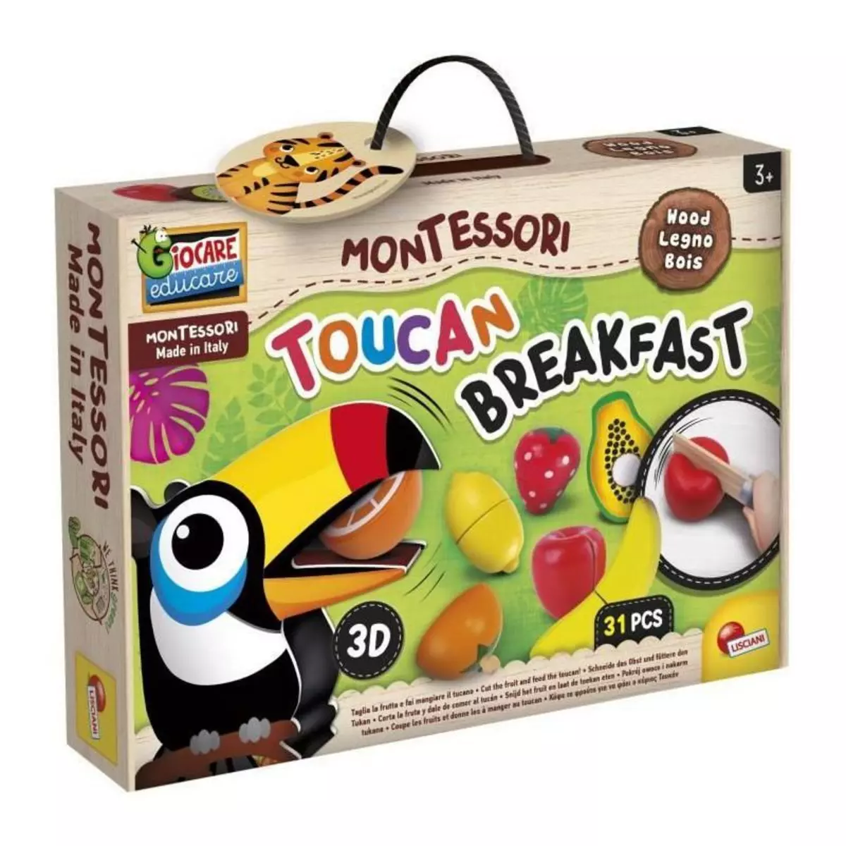 LISCIANI GIOCHI Toucan breakfast - jeu d'apprentissage en bois - basé sur la méthode Montessori - LISCIANI