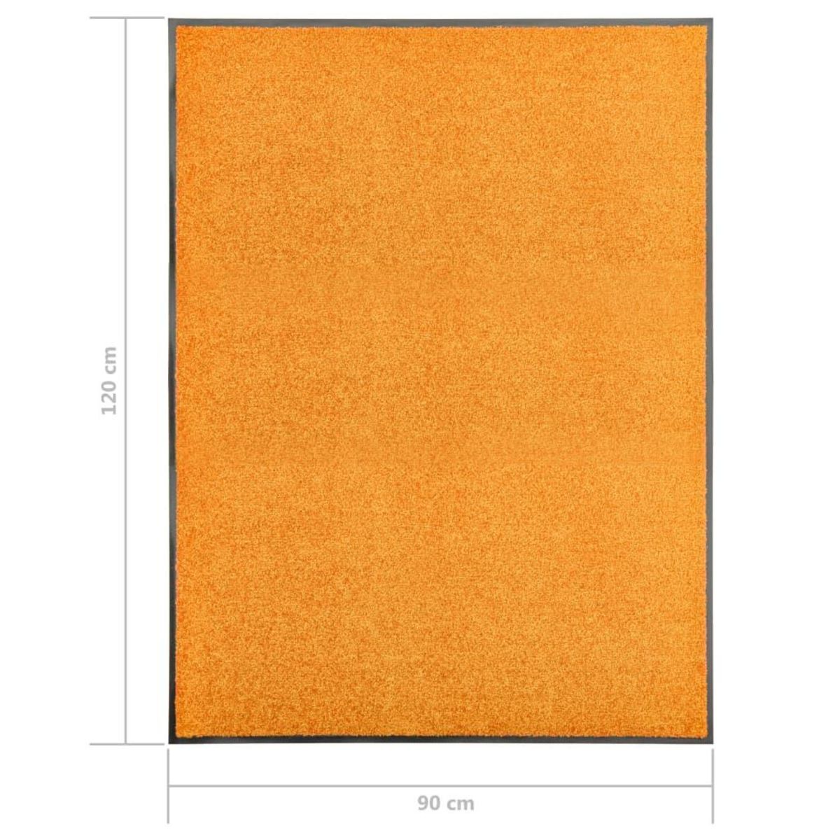 VIDAXL Paillasson lavable Orange 90x120 cm