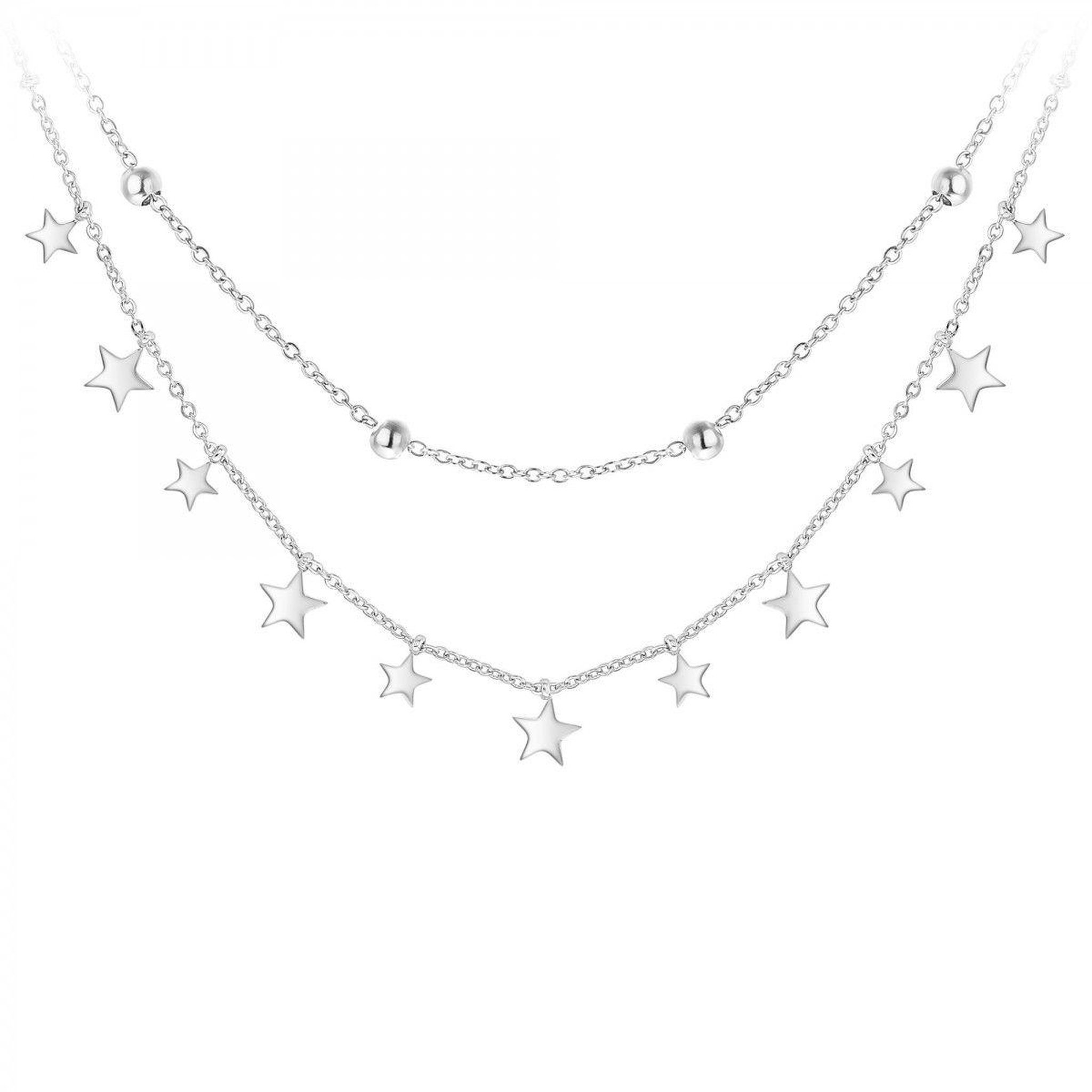 SC BOHEME Lot de 2 colliers SC Bohème en Acier Rhodié argenté
