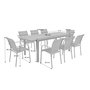 Voir la diapositive 4 : SWEEEK Table de jardin extensible aluminium effet bois + 8 assises anthracite - Nashville / Amara