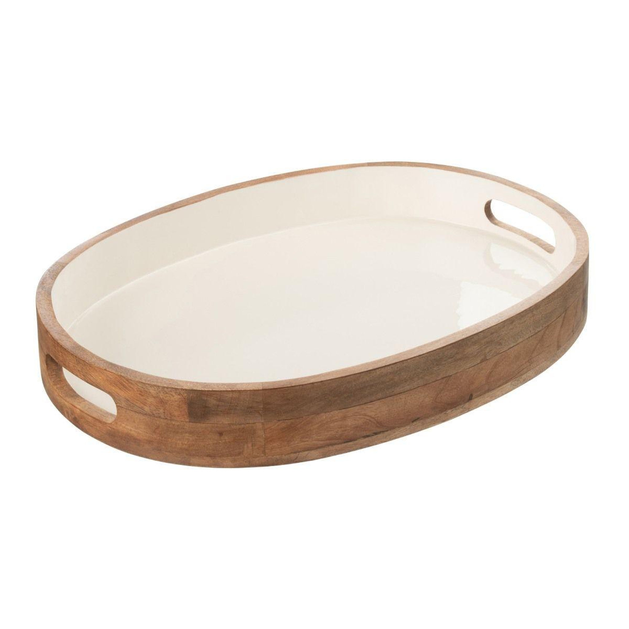 J-LINE Plateau de service en bois  kos  50cm naturel