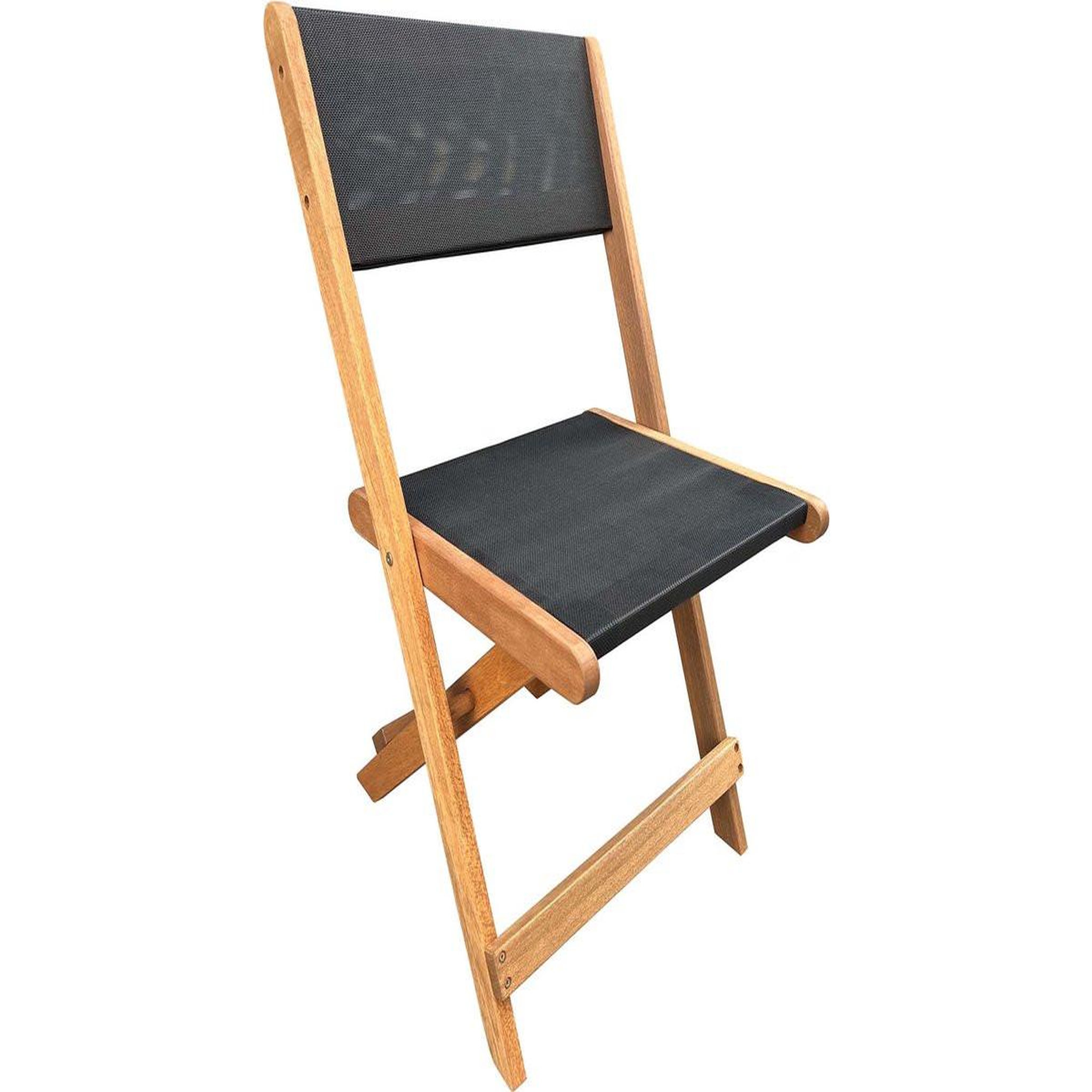 Voir la diapositive 2 : Habitat et Jardin Chaise pliante en bois exotique  seoul  - maple - noir - lot de 2