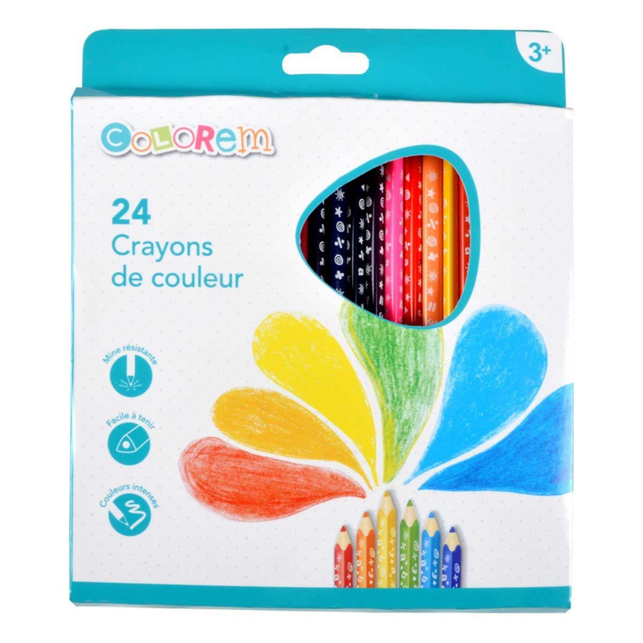 Voir la diapositive 2 : HOMEA Lot de 24 crayons de couleurs  intenses  multicolore