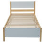 Voir la diapositive 1 : MERAX Lit simple 90x200cm bois et mdf coloris blanc+naturel