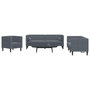 Voir la diapositive 1 : VIDAXL Ensemble de canape Chesterfield et traversins 3 pcs gris fonce