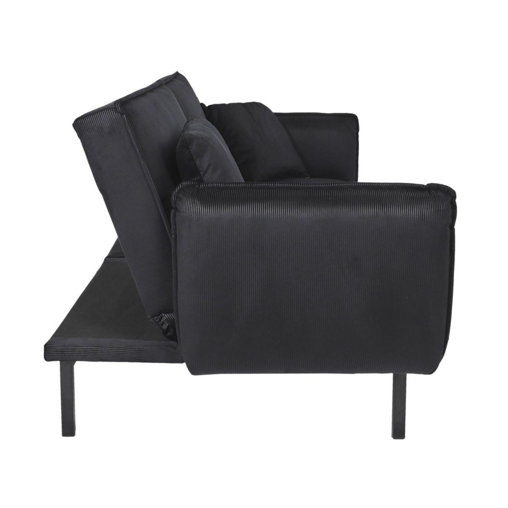 Voir la diapositive 3 : The Home Deco Factory Canapé convertible en velours  giulia  198cm noir