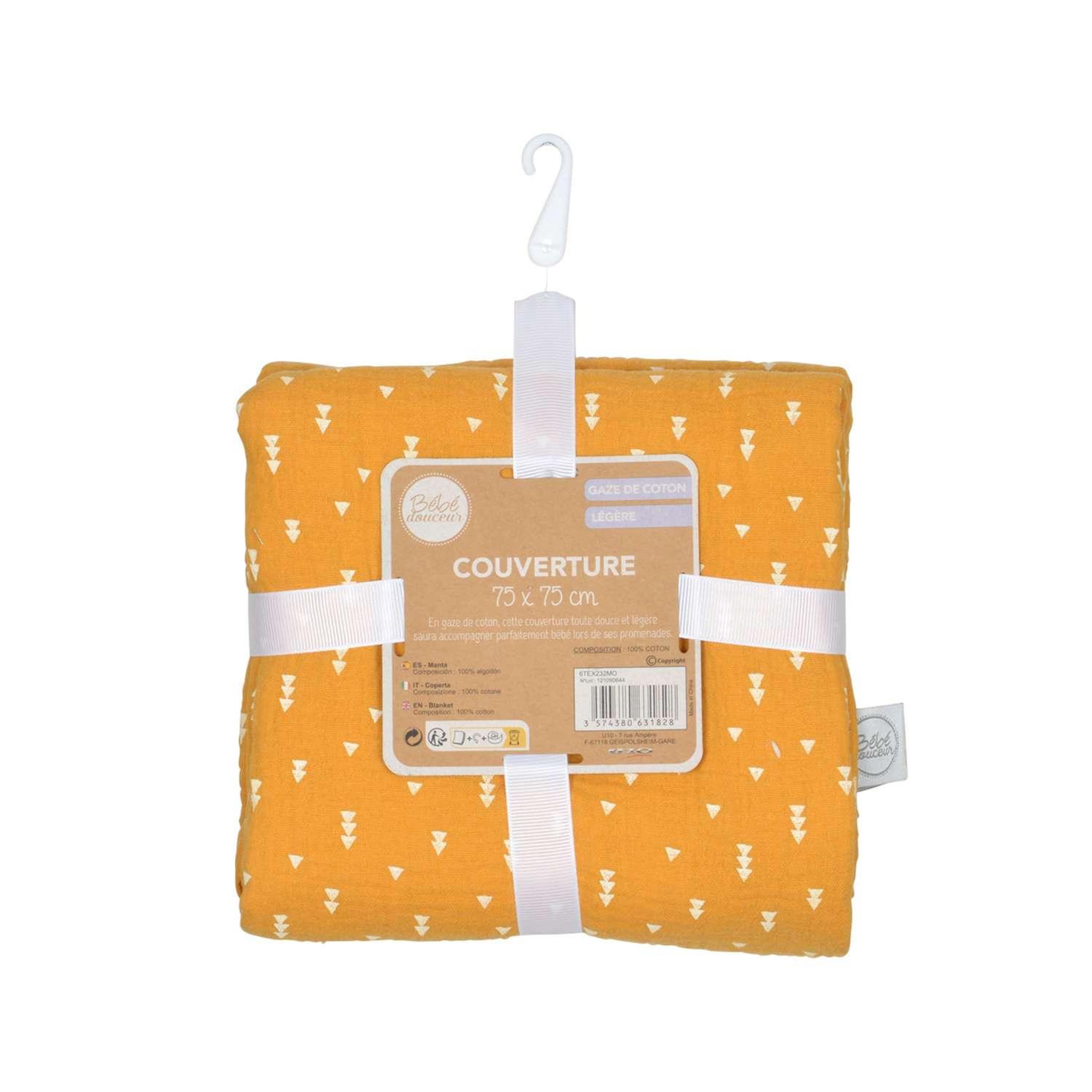 Voir la diapositive 2 : BEBE DOUCEUR Couverture en gaze de coton imprimée