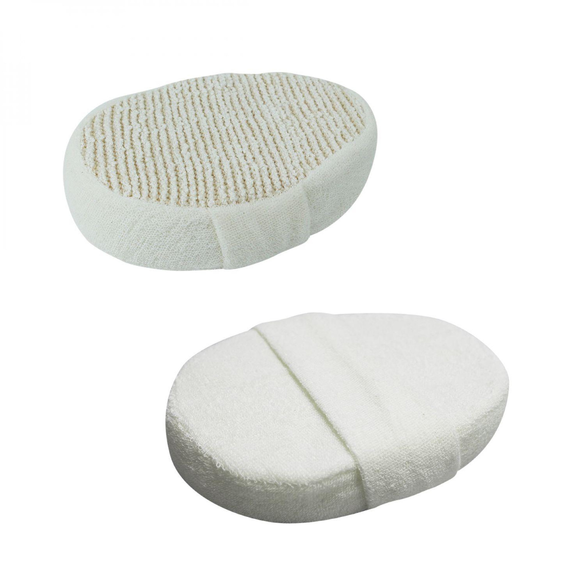 VIVEZEN Éponge exfoliante en fibre de bambou 15 x 10,5 x 3 cm avec poignée de maintien