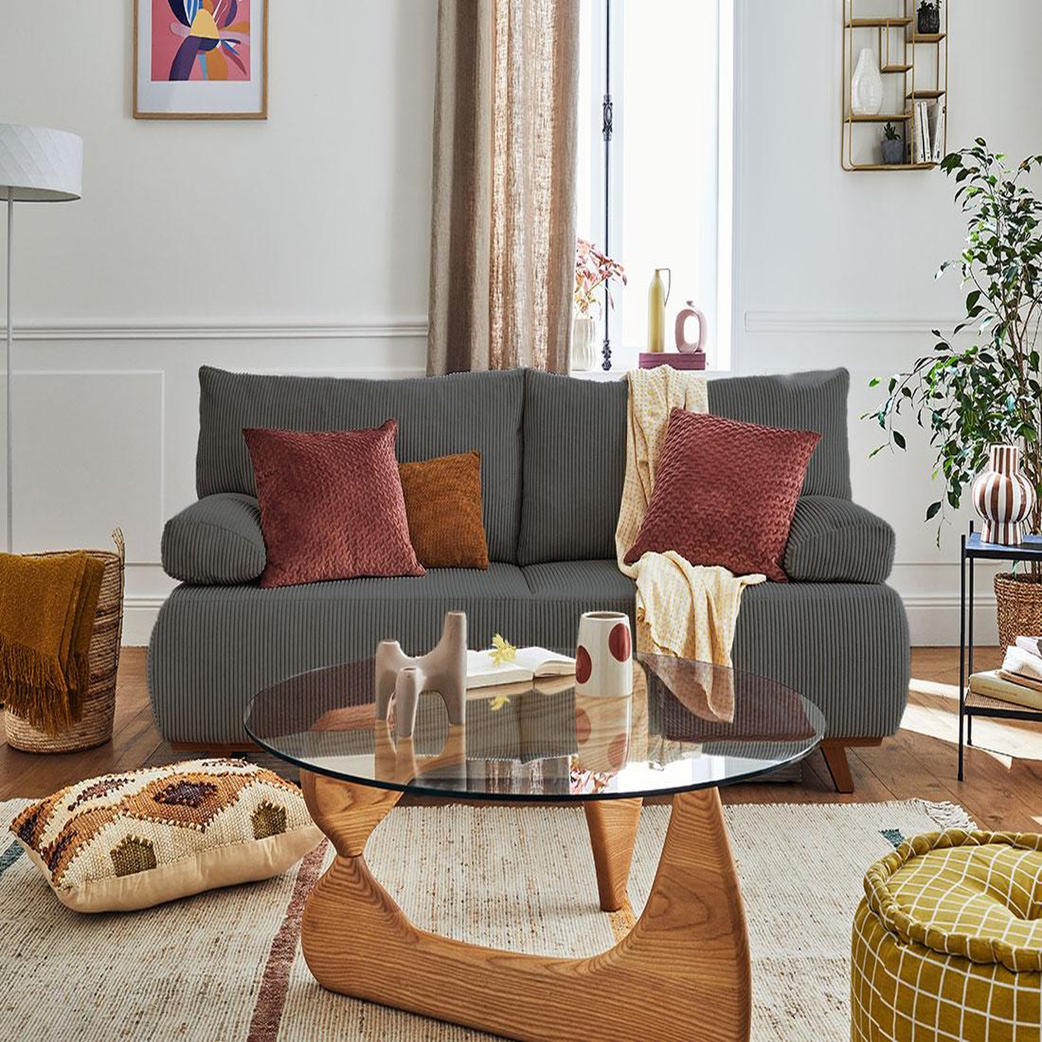 Voir la diapositive 6 : BEST MOBILIER Cristal - canapé 3 places - convertible avec coffre - en velours côtelé