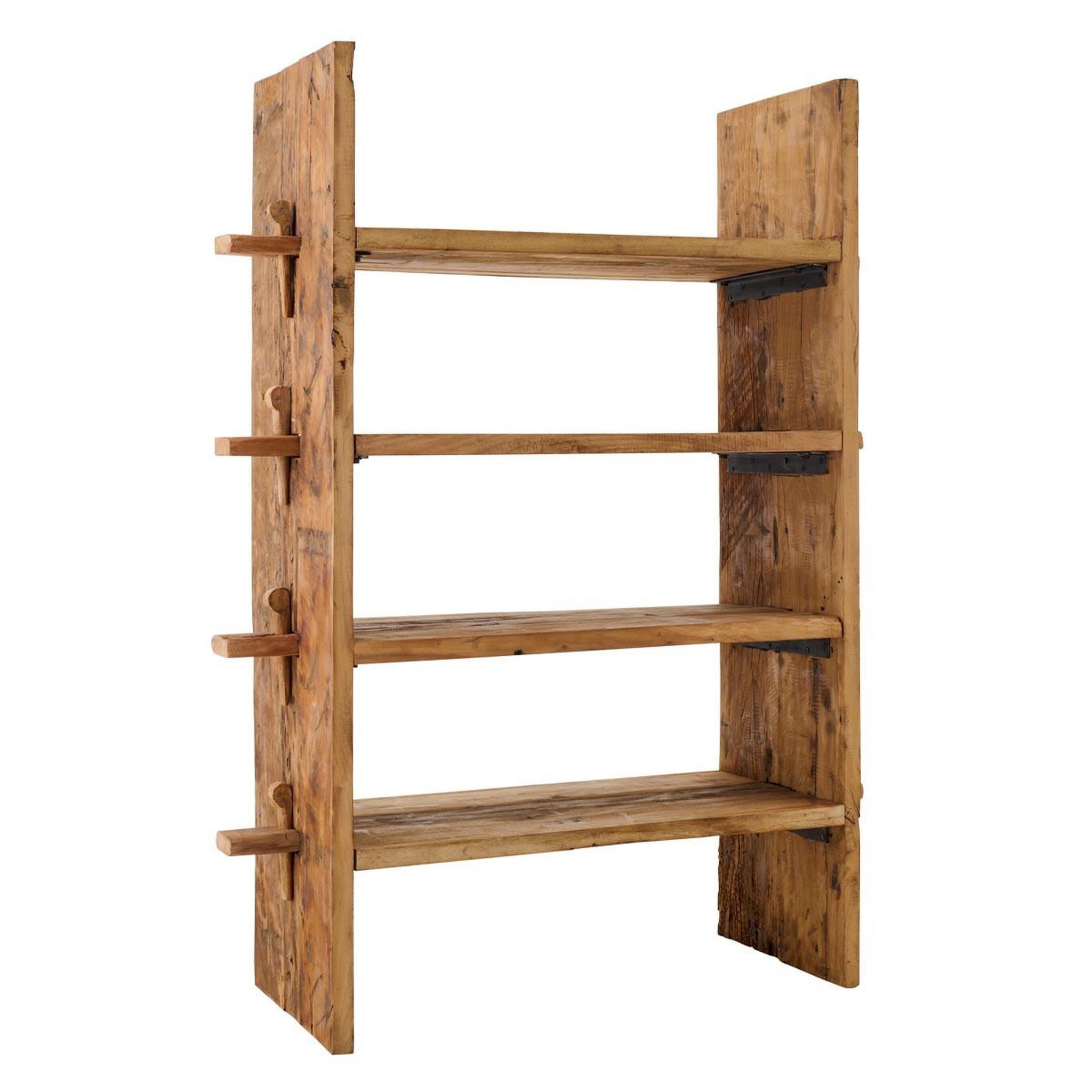 J-LINE Étagère 4 niveaux en bois  hugo  160cm naturel