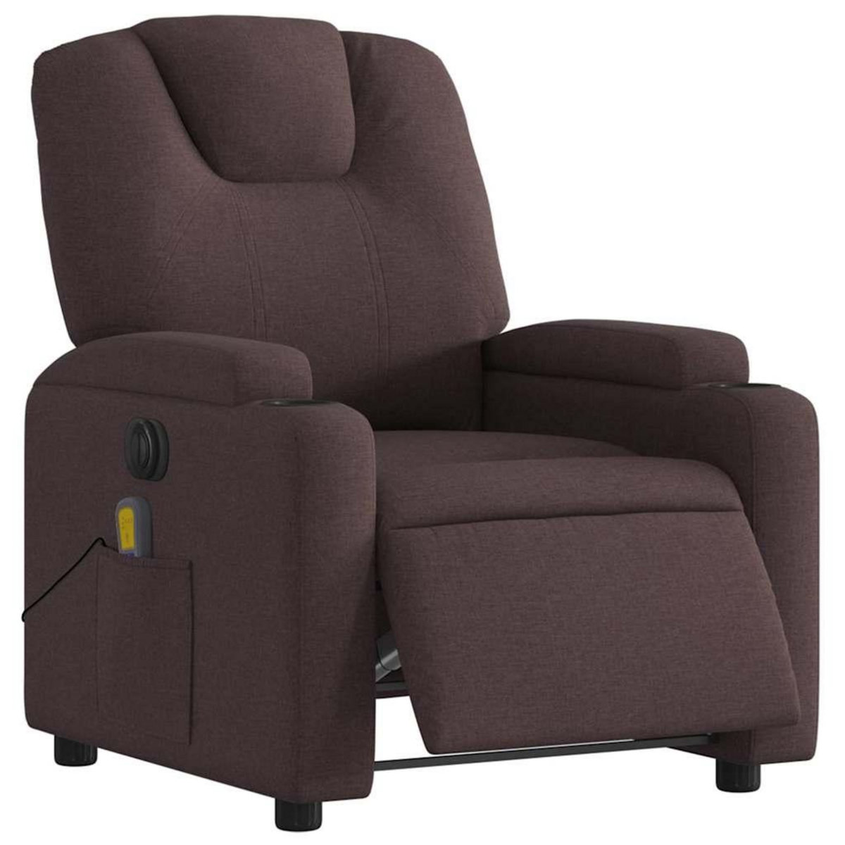 VIDAXL Fauteuil de massage inclinable electrique Marron fonce Tissu