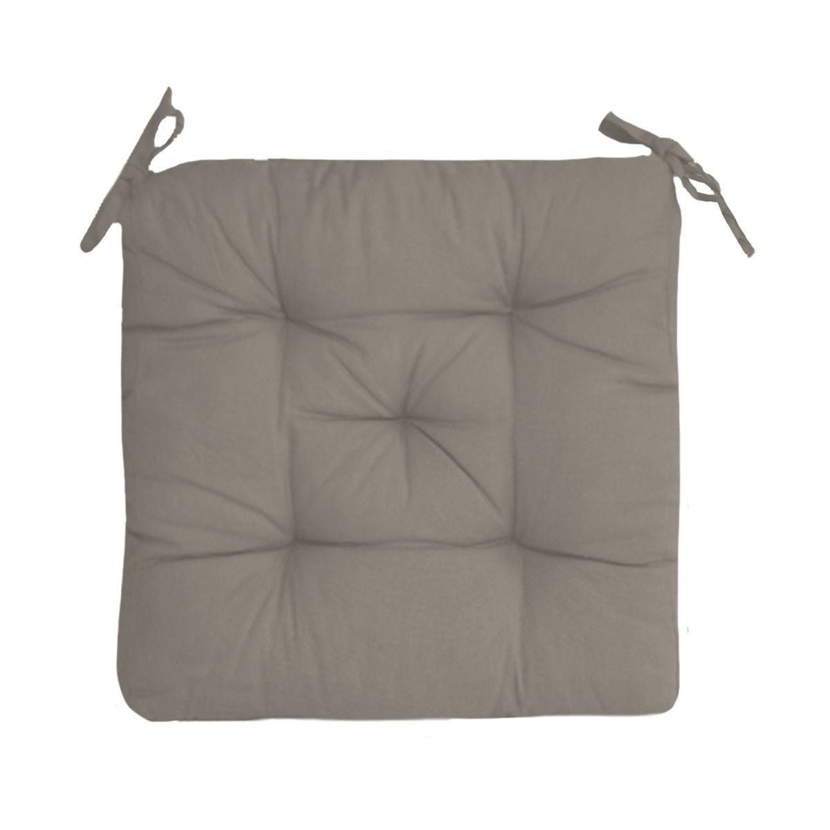 Galette de chaise unie matelassée 5 points avec nouettes