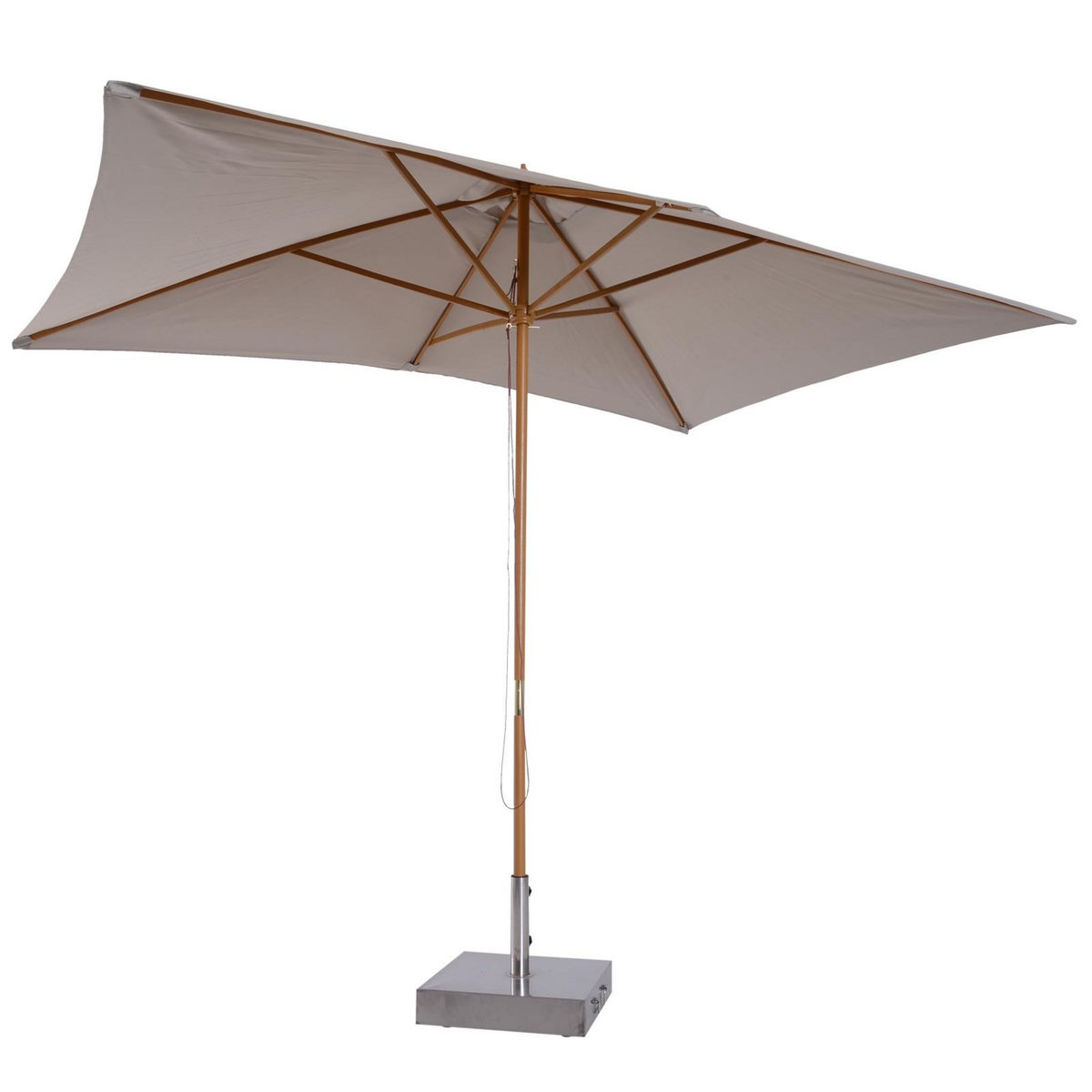 OUTSUNNY Parasol droit rectangulaire de jardin grande taille dim. 3L x 2l x 2,5H m gris