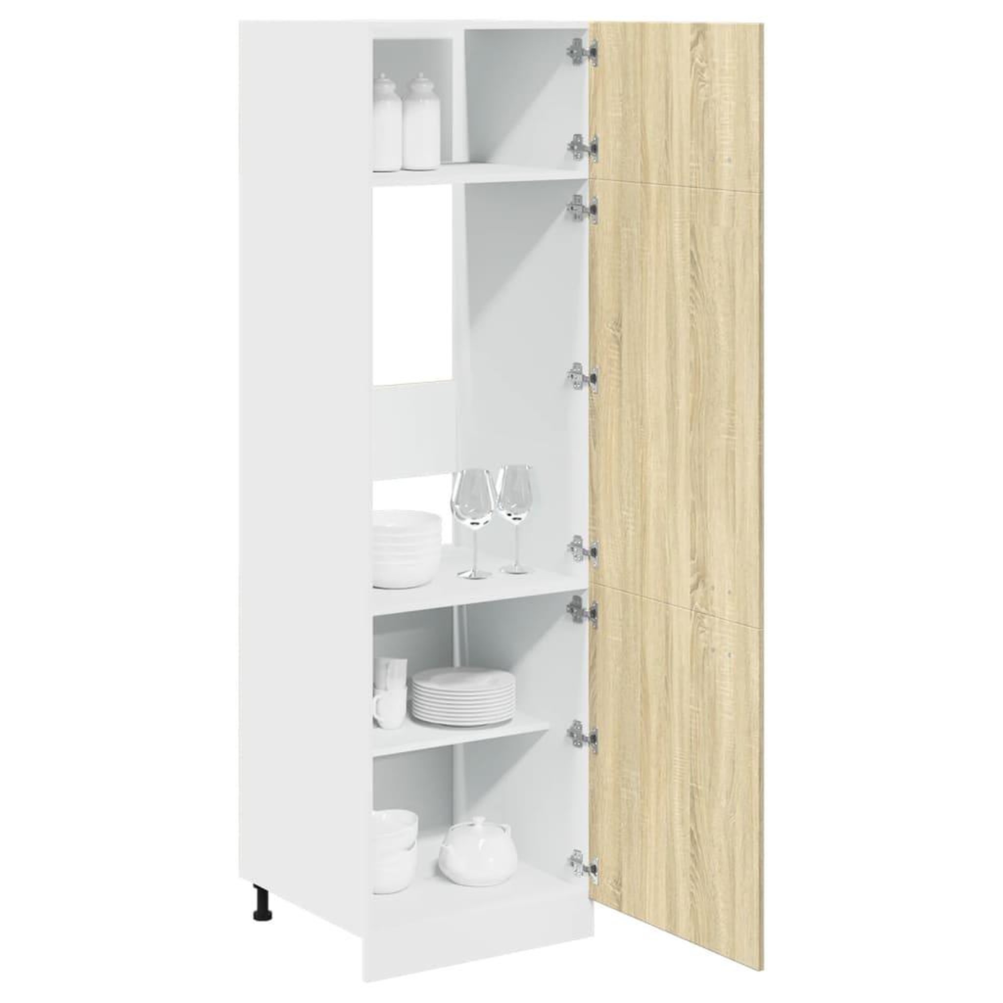 Voir la diapositive 4 : VIDAXL Armoire de refrigerateur Chene sonoma 60x57x207 cm Agglomere