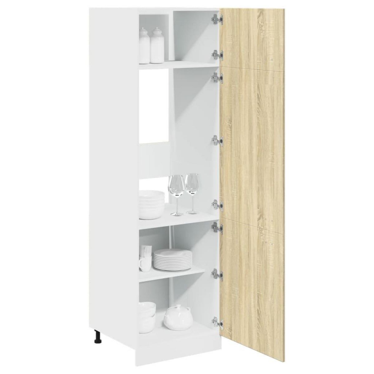 VIDAXL Armoire de refrigerateur Chene sonoma 60x57x207 cm Agglomere