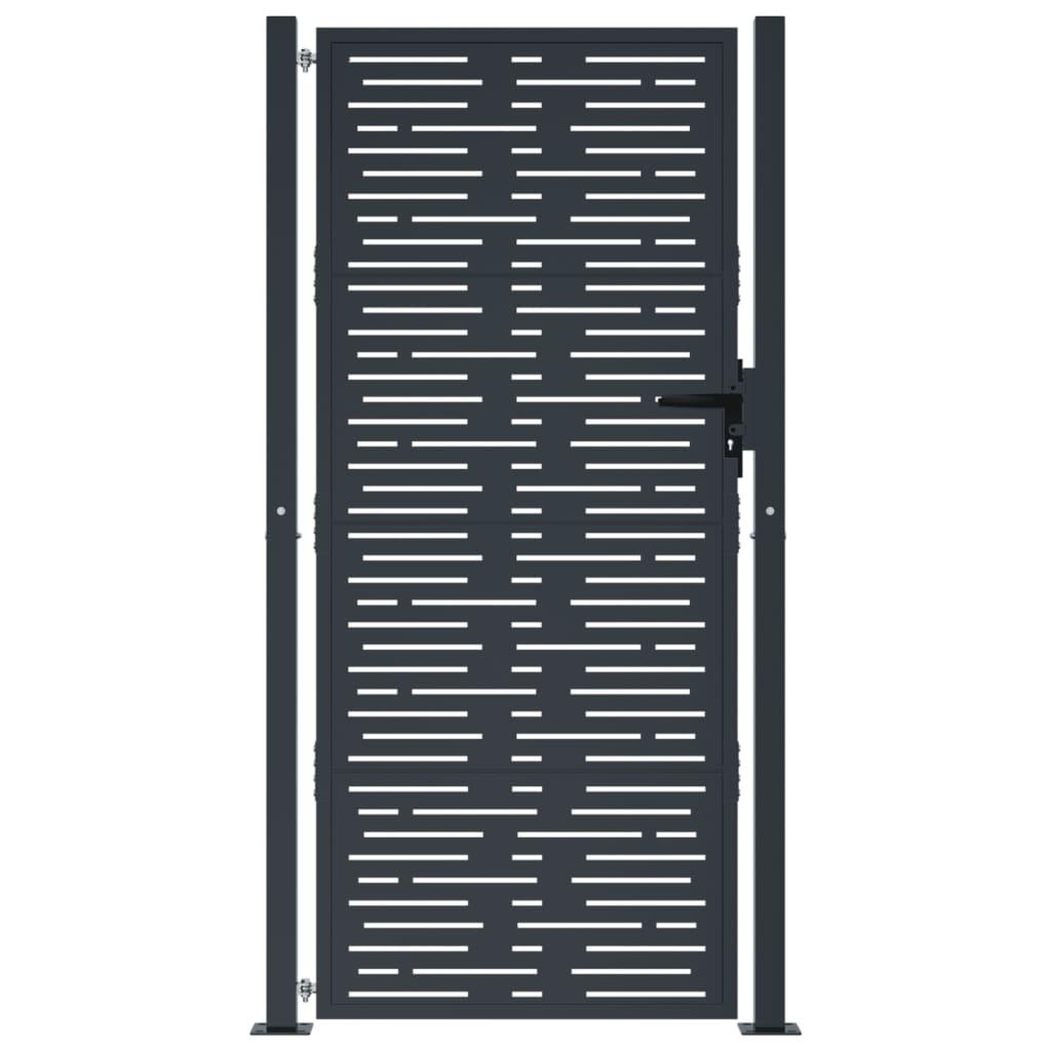 Voir la diapositive 3 : VIDAXL Portail de jardin anthracite 105x180 cm conception de carre