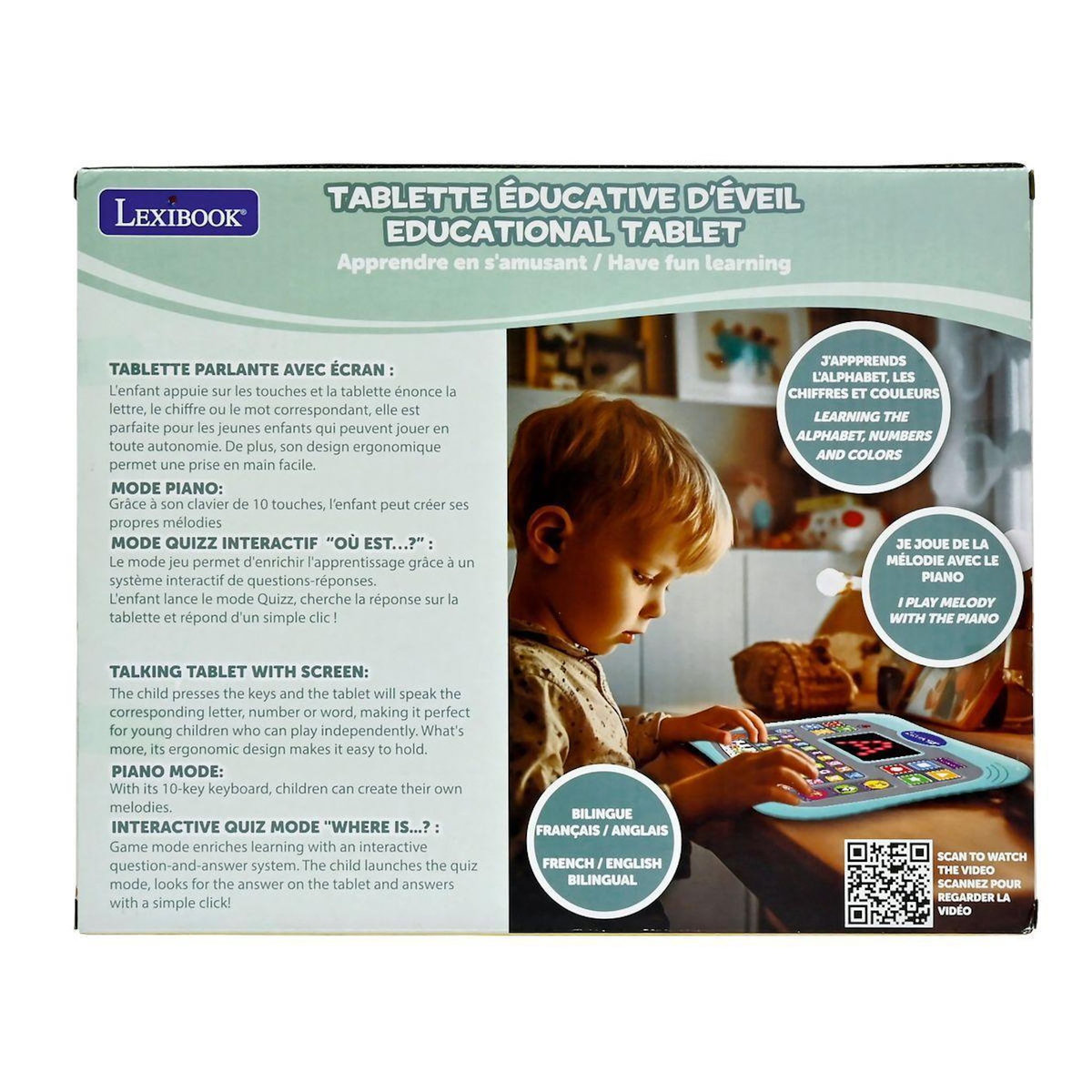 Lexibook Tablette éducative bilingue parlante ABC (FR/EN)