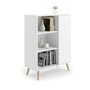 Voir la diapositive 1 : KOBI Bibliothèque Fondi en Bois Blanc avec Étagères Design Scandinave