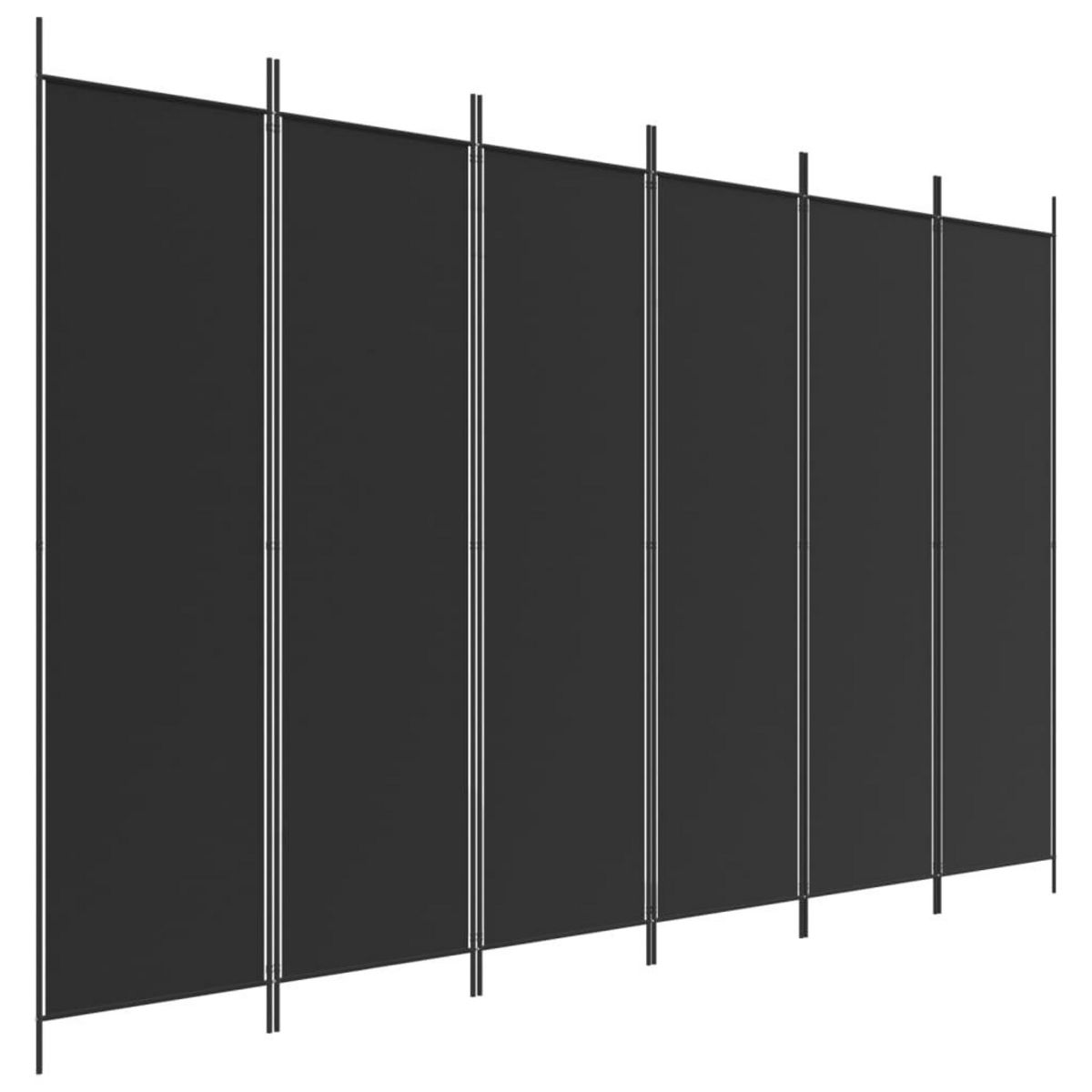 VIDAXL Cloison de separation 6 panneaux Noir 300x200 cm Tissu