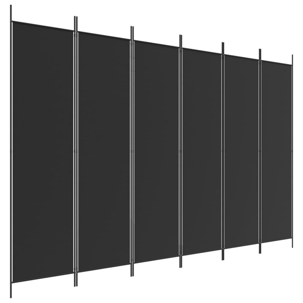 VIDAXL Cloison de separation 6 panneaux Noir 300x200 cm Tissu