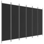 Voir la diapositive 2 : VIDAXL Cloison de separation 6 panneaux Noir 300x200 cm Tissu