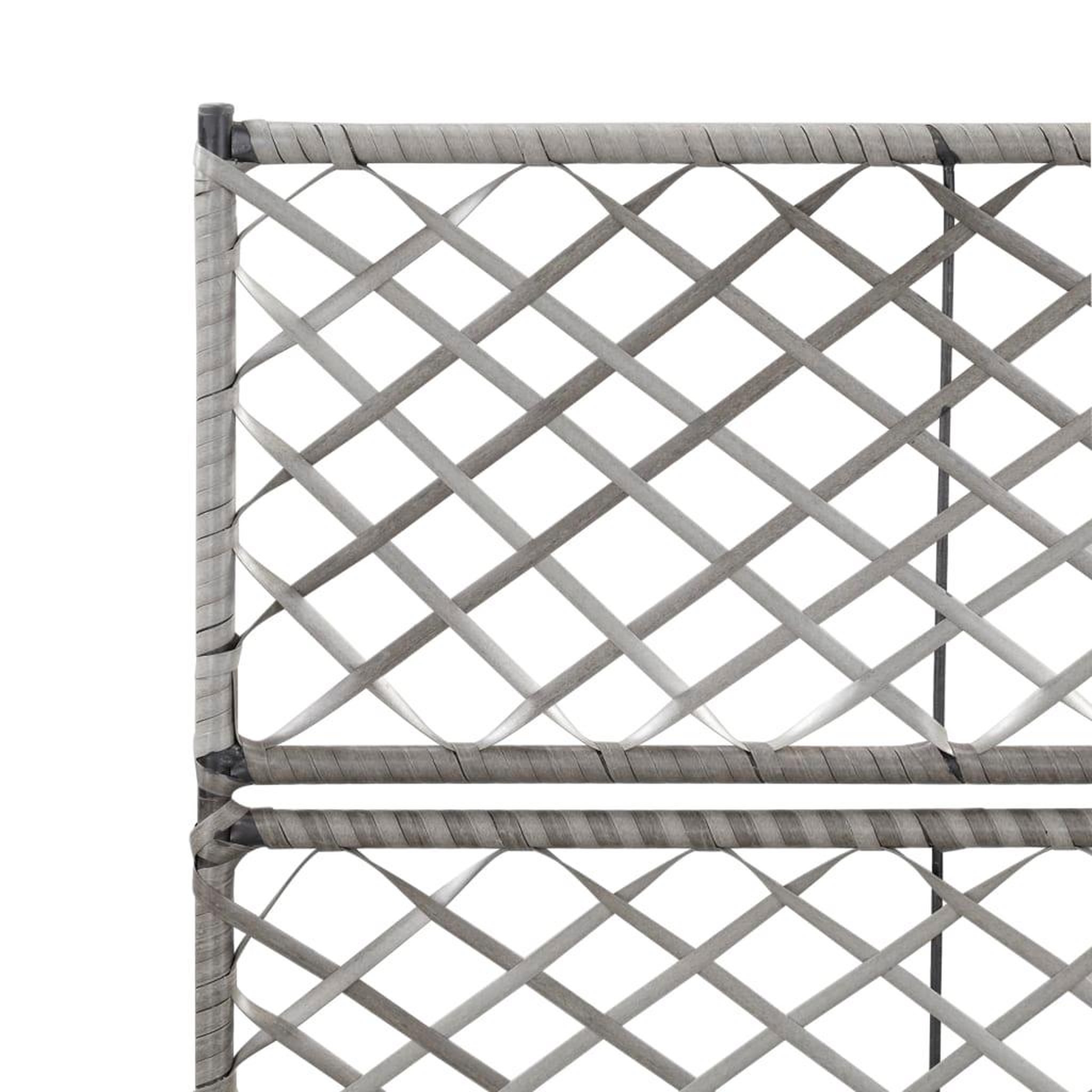 Voir la diapositive 5 : VIDAXL Lit sureleve en treillis 2 pots 58x30x107cm Resine tressee Gris