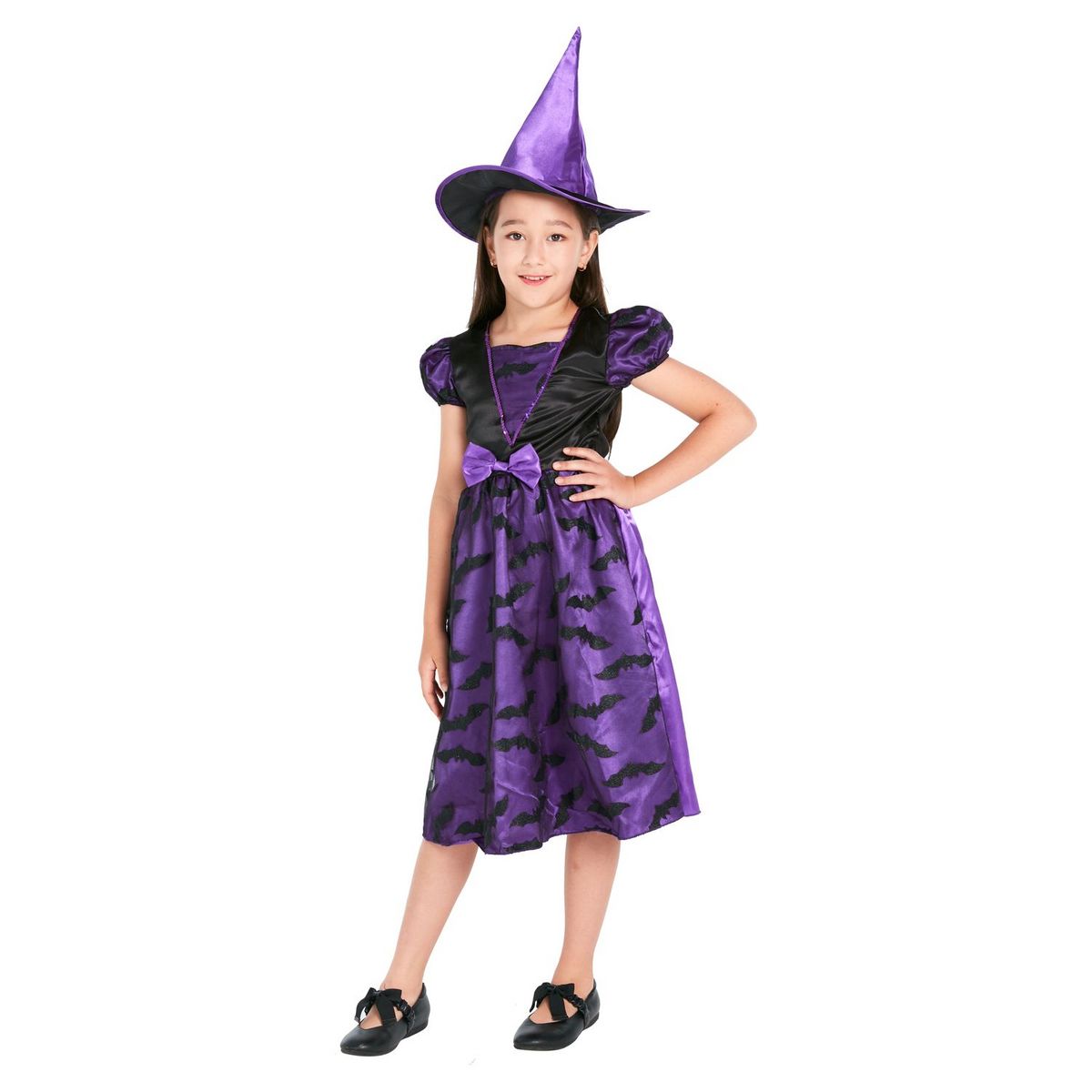 Déguisement Halloween - Sorcière violette - Enfant Taille 128