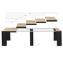 Voir la diapositive 4 : ID MARKET Table console extensible ORLANDO 14 personnes 300 cm bois noir et façon hêtre