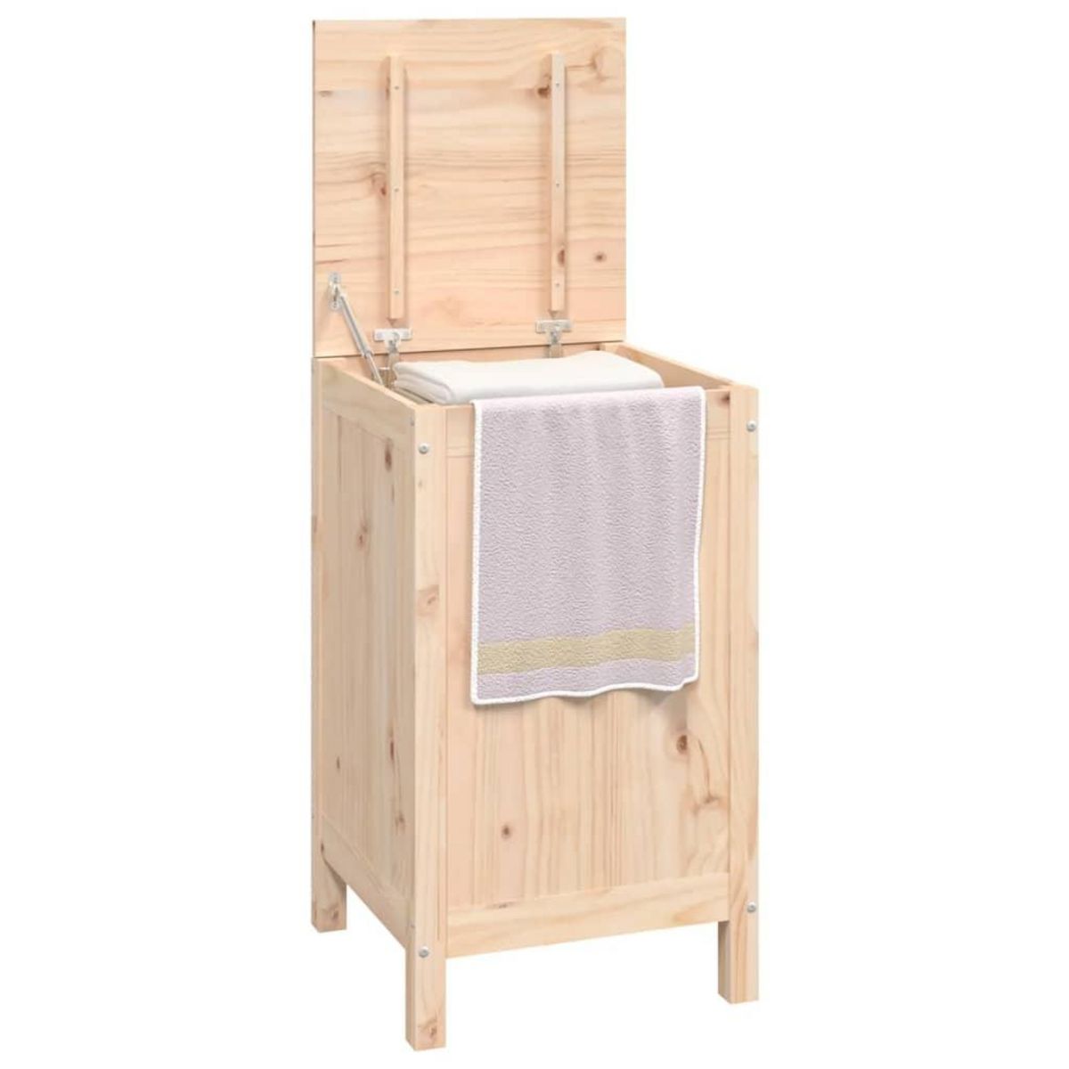 VIDAXL Boîte a linge 44x44x76 cm Bois massif de pin