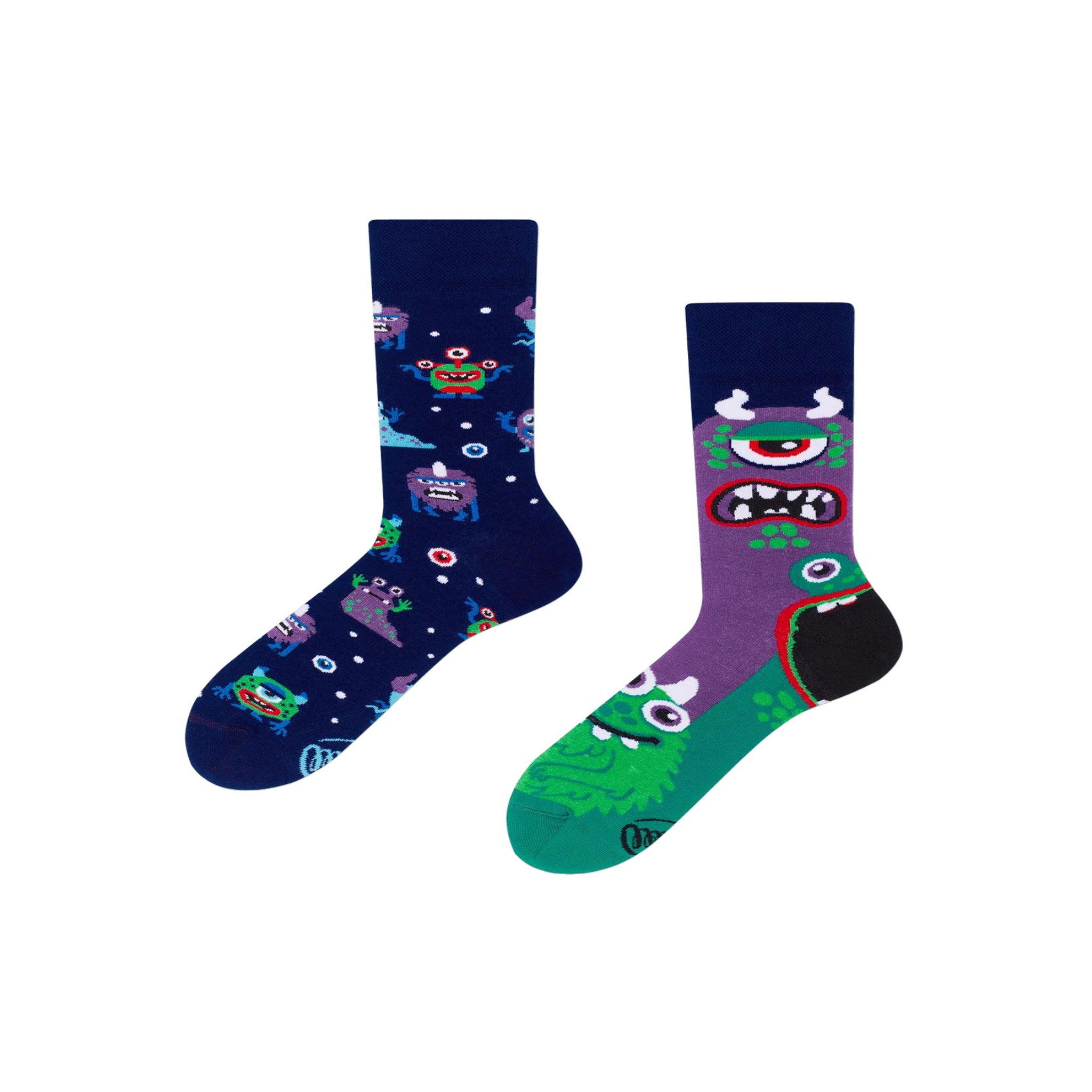 MANY MORNINGS Chaussettes les monstres. Coloris disponibles : Multicolore