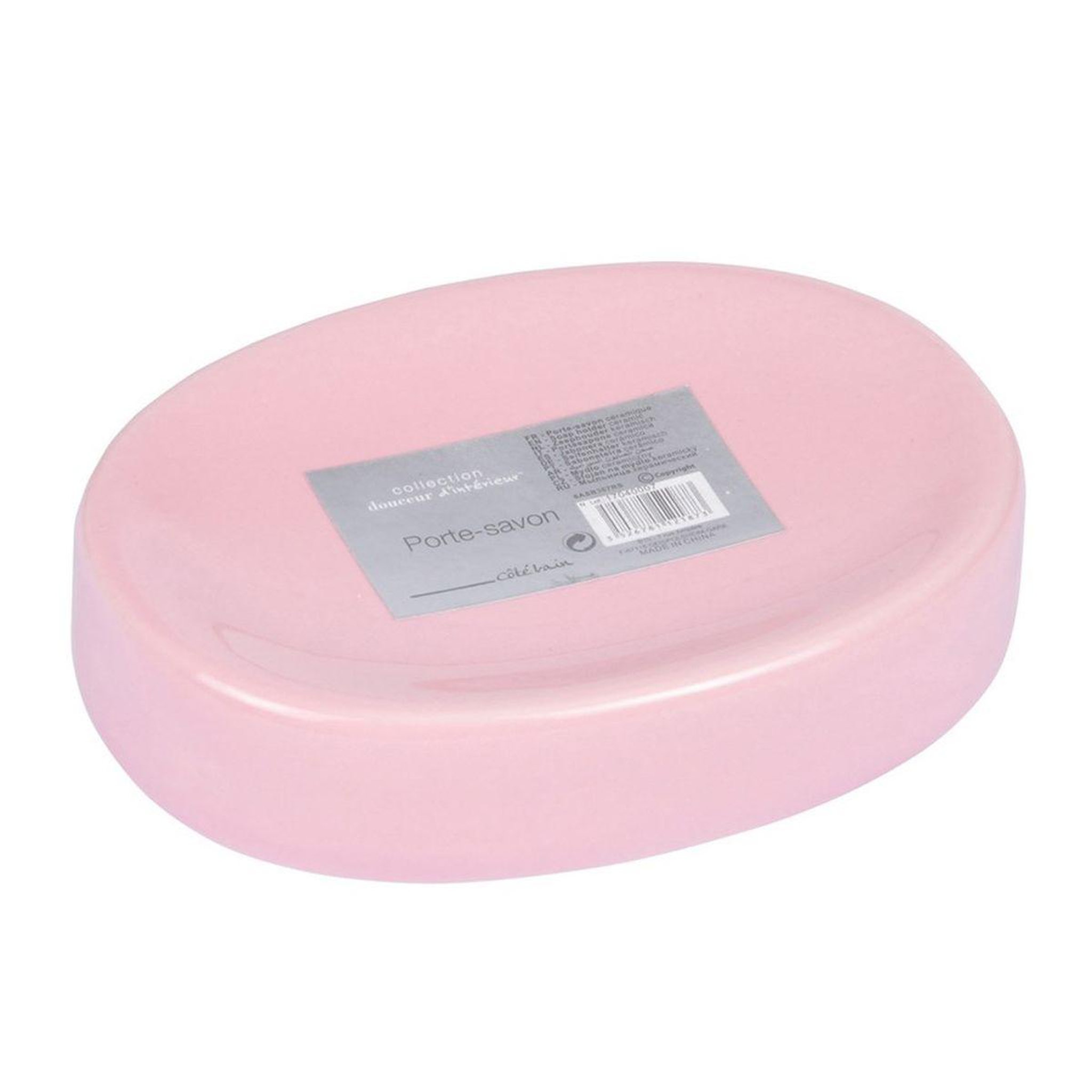 Douceur d'Intérieur Porte savon en céramique  vitamine ii  11cm rose