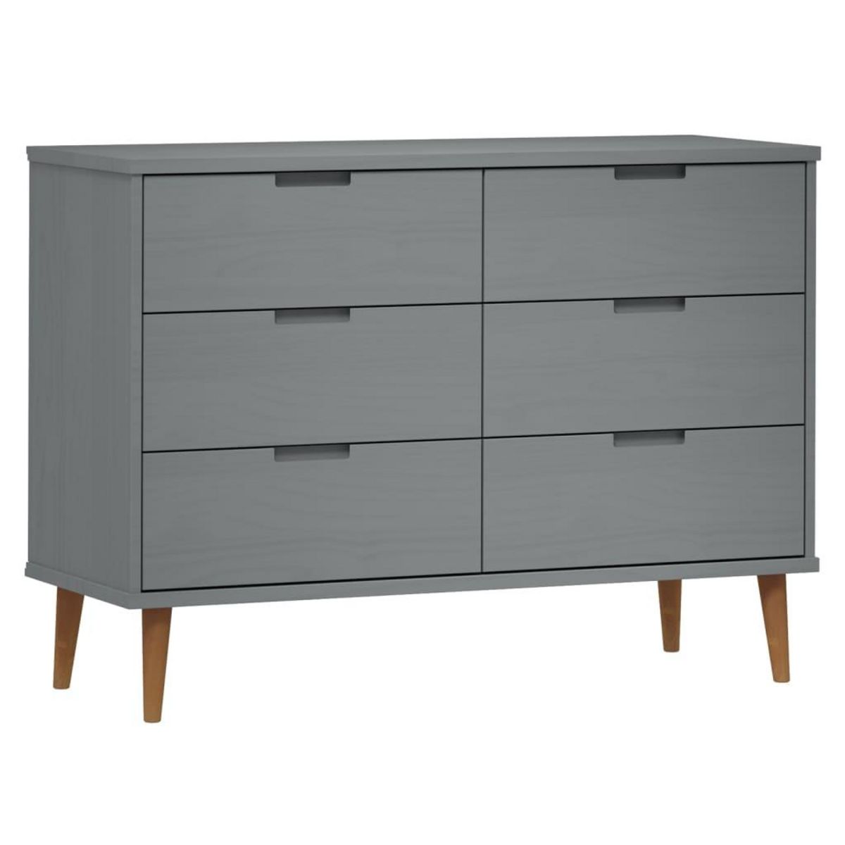 VIDAXL Commode MOLDE Gris 113x40x80 cm Bois de pin massif