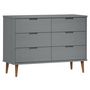 Voir la diapositive 2 : VIDAXL Commode MOLDE Gris 113x40x80 cm Bois de pin massif