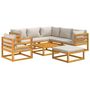 Voir la diapositive 3 : VIDAXL Salon de jardin 8 pcs avec coussins gris clair bois massif