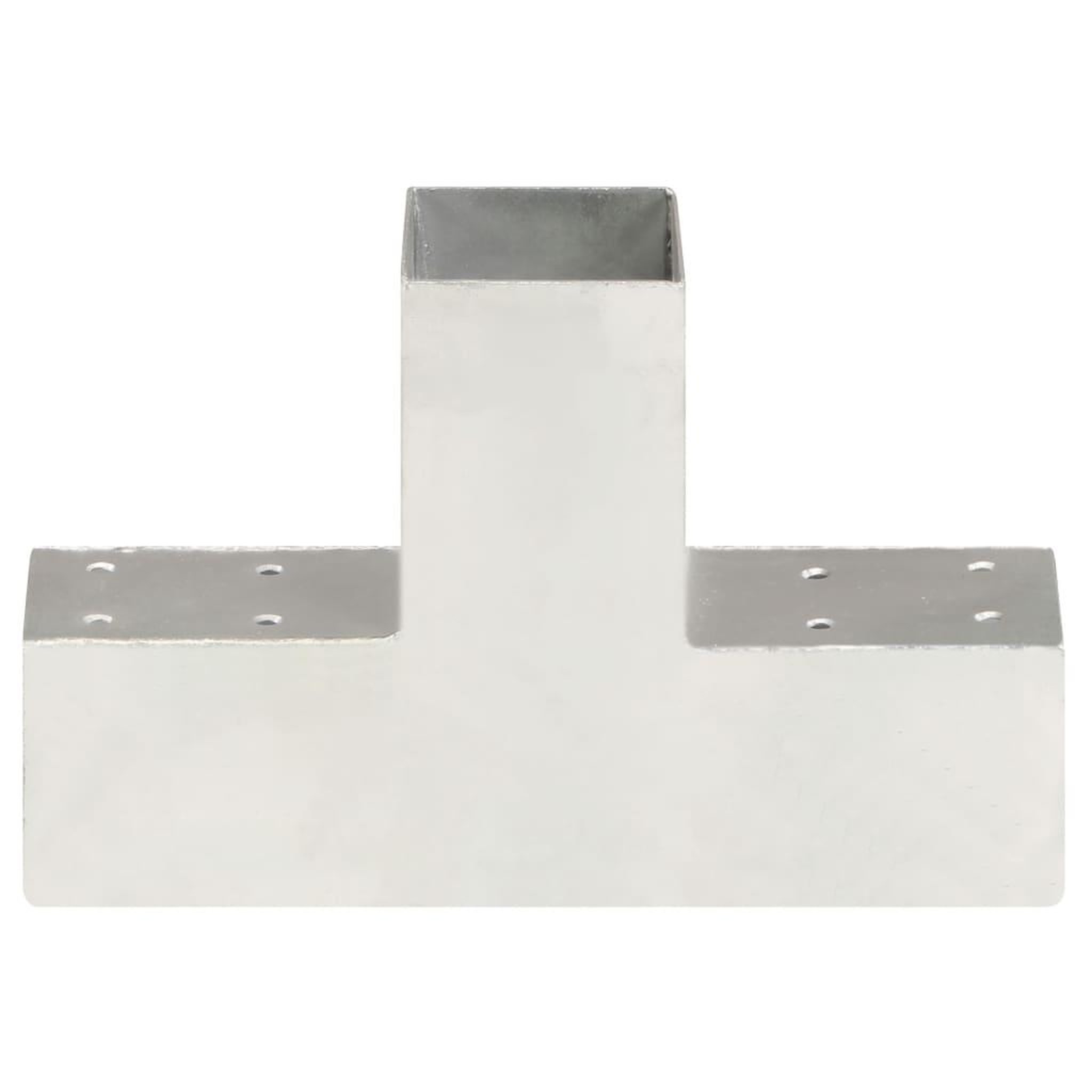 Voir la diapositive 3 : VIDAXL Connecteurs de poteau 4 pcs Forme en T Metal galvanise 71x71 mm