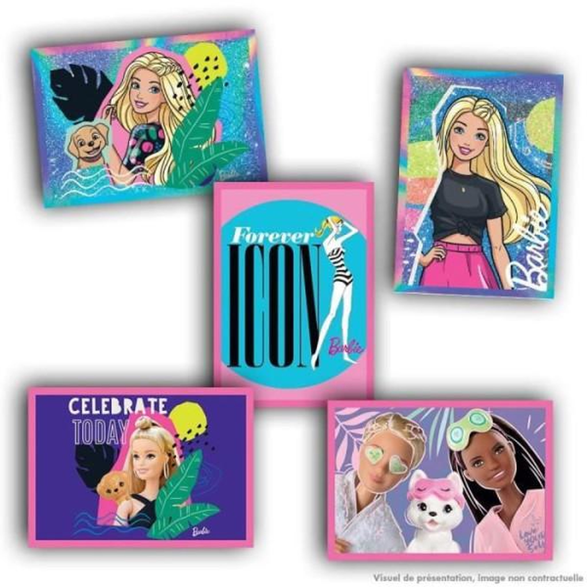 Voir la diapositive 4 : Panini Album - PANINI - Barbie 65e Anniversaire - 192 stickers - Effets spéciaux inclus
