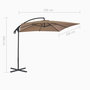 Voir la diapositive 6 : VIDAXL Parasol de jardin en porte-a-faux avec poteau en acier taupe