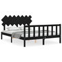 Voir la diapositive 1 : VIDAXL Cadre de lit sans matelas noir 140x190 cm bois de pin massif