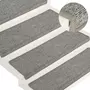 VIDAXL Tapis d'escalier 15 pcs 65x21x4 cm Blanc et gris
